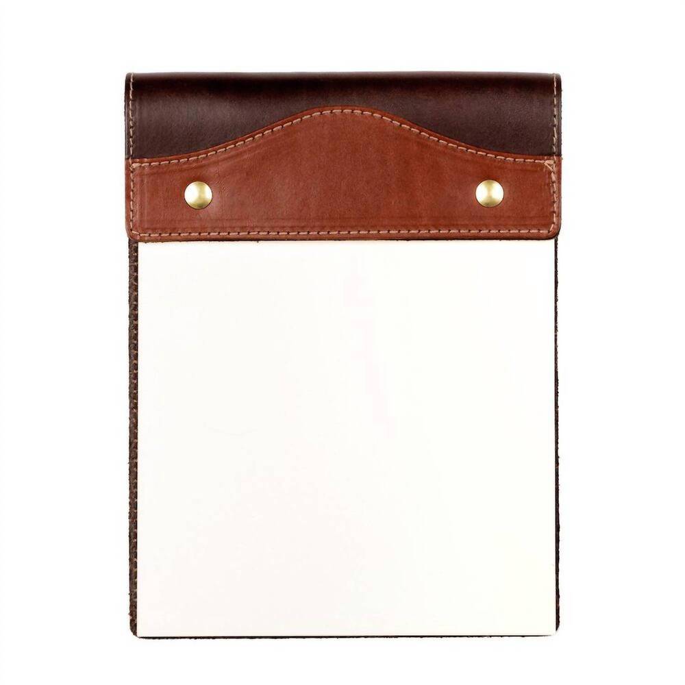 NEW MISSION MERCANTILE campaign leather notepad in brown